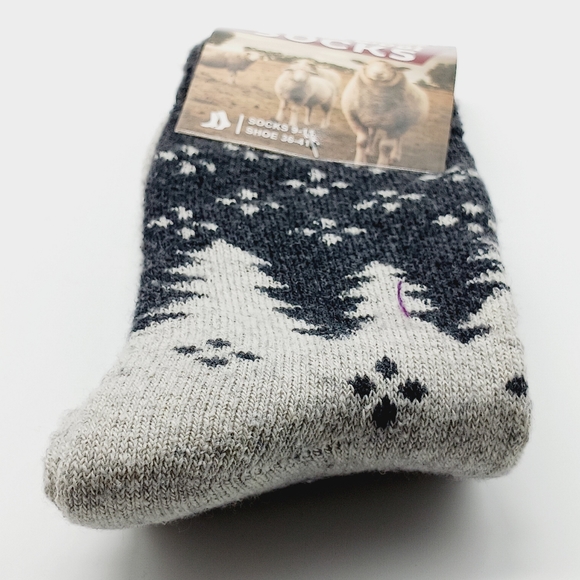 ⚫️ 12 Lamb Wool Crew Socks/Thermal Warm Winter Boot Socks Size 9-11 Women - Picture 4 of 11
